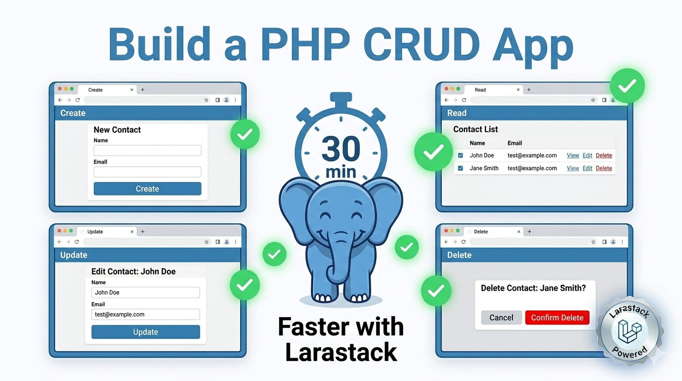 Build a Complete PHP CRUD App in 30 Minutes with Larastack (Beginner Tutorial)